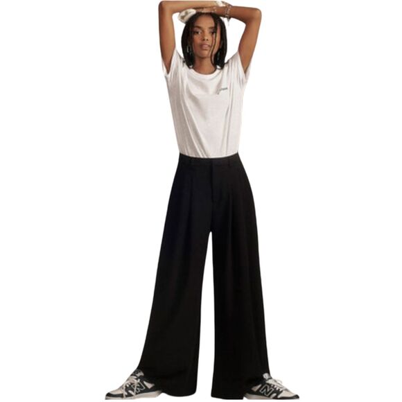 Maeve Pants - Maeve Wide Leg Trouser Dress Pants Size 4 Black Highrise High Waist Relaxed Fit